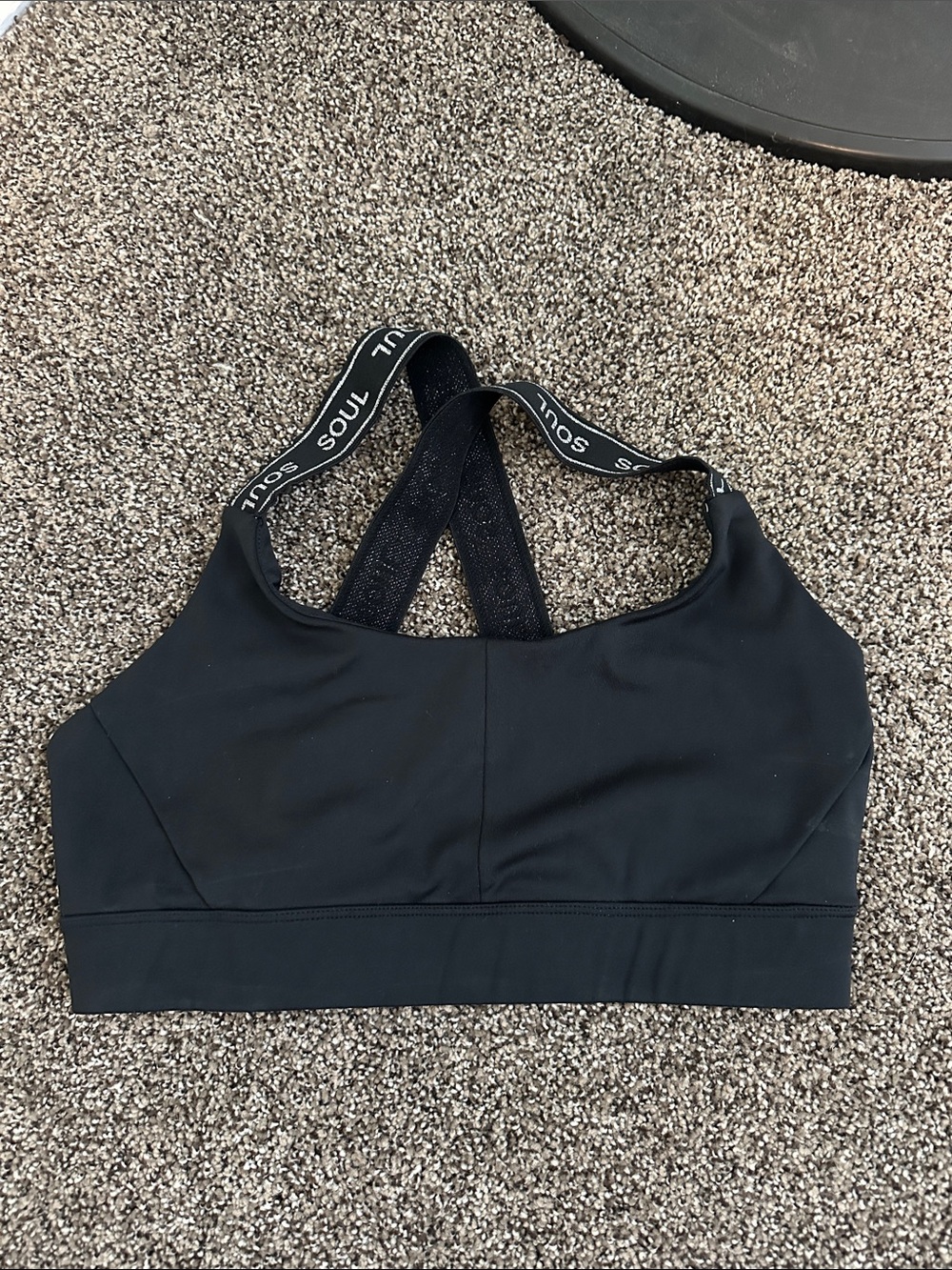 SoulCycle Black Cross-Back Sports Bra